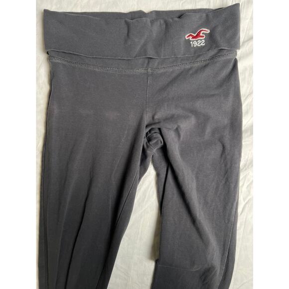 Vintage Hollister Fold Over RARE Embroidered Leggings Gray Small Preppy 90's - Picture 7 of 7